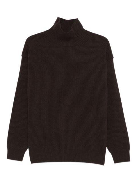 ribb-knit turtleneck sweater