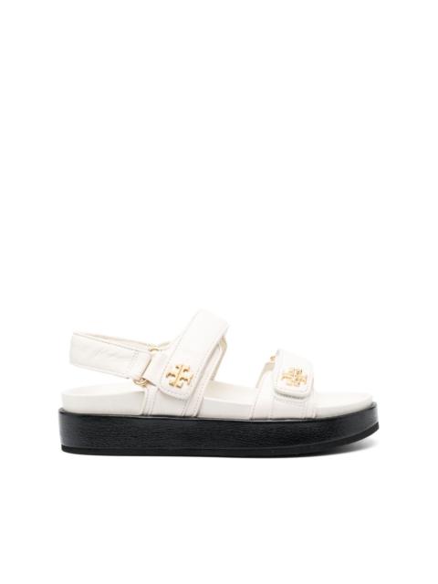 Double T-motif leather sandals