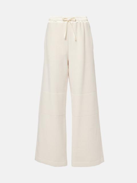 Virgin wool wide-leg pants