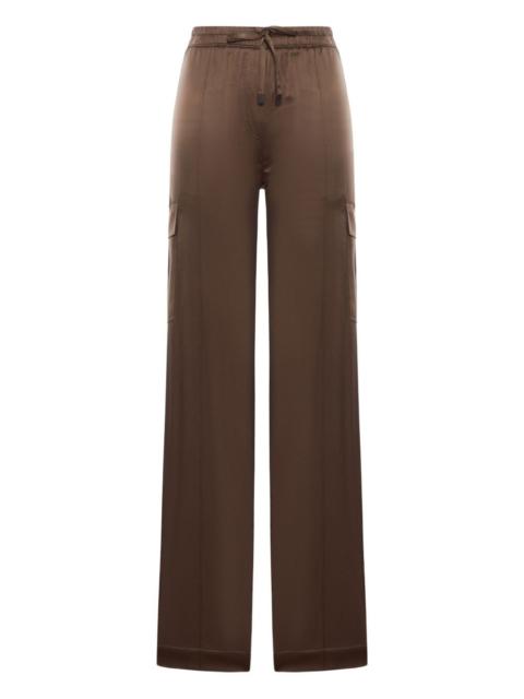 elasticated-waist cargo-pockets trousers