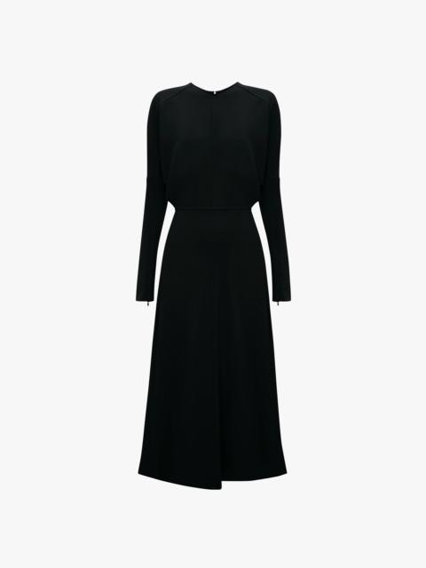 Dolman Midi Dress In Black