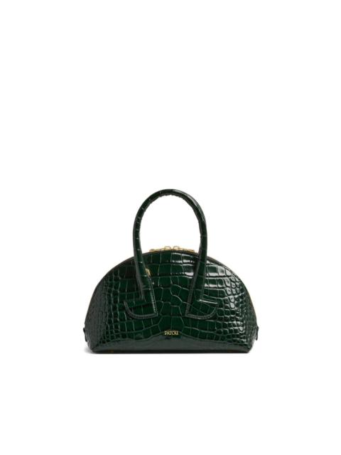 Le Patou Bowling crocodile-embossed half-moon bag