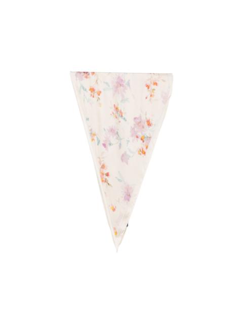floral-print scarf
