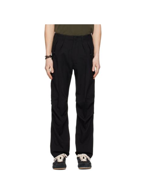 Black Wool Cashmere Cargo Pants