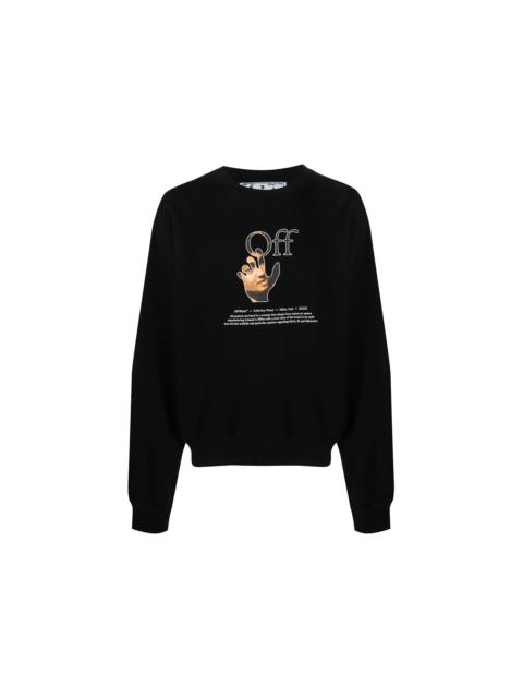 OFF-WHITE Caravaggio Hands Off Logo Crewneck Black