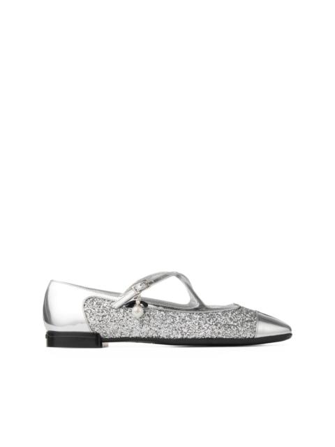 Eleri glitter-leather ballet flats