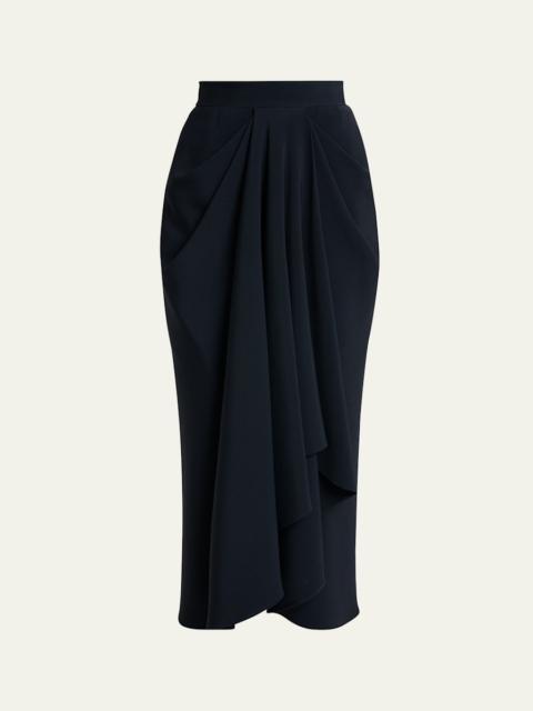 Draped Front Midi Skirt