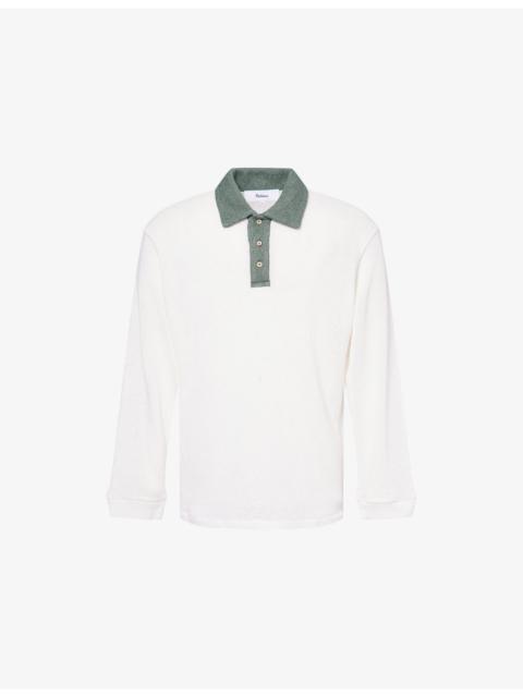 Knitted Long-Sleeves Cotton-Blend Rugby Shirt