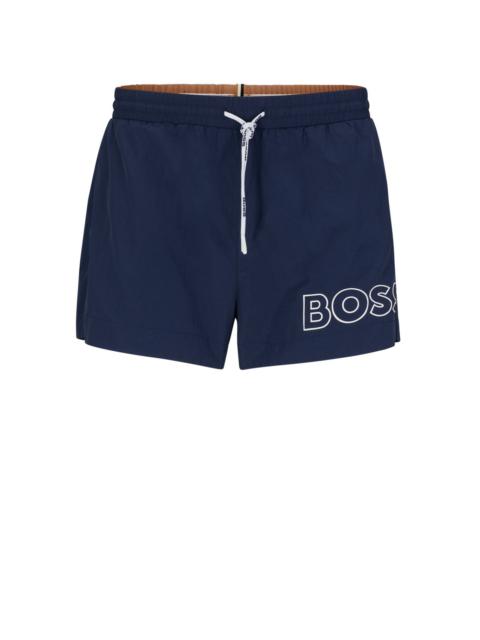 QUICK-DRYING SWIM SHORTS WITH OUTLINE LOGO