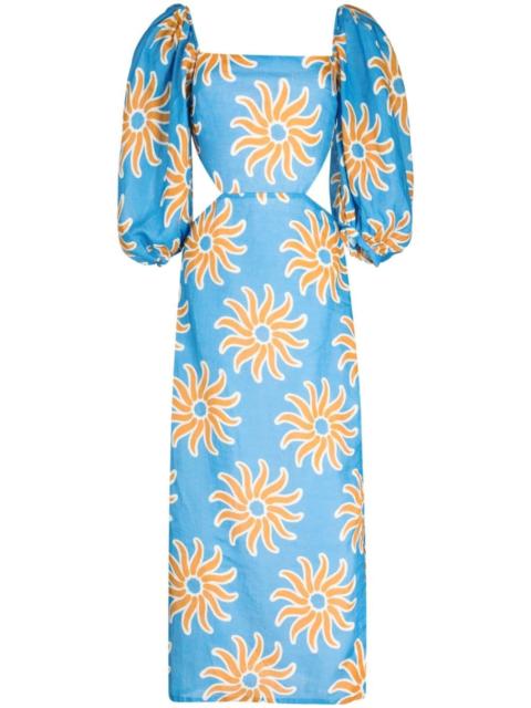 Timbiqui graphic-print linen dress