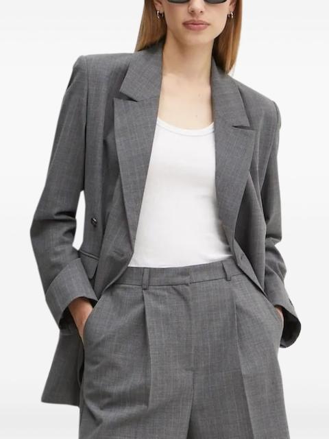 pinstripe double-breasted blazer