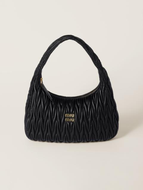 Wander matelassé nappa leather hobo bag