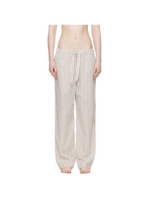 Off-White & Brown Poplin Pyjama Pants