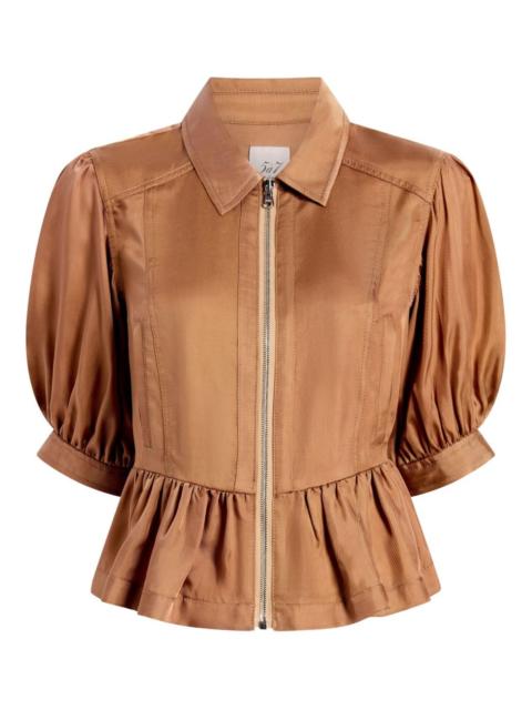 Daphne puff-sleeve ruffled jacket