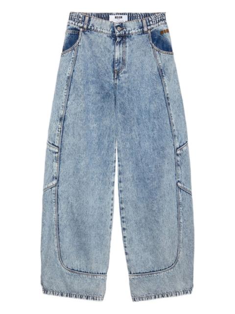 panelled pocket jeans