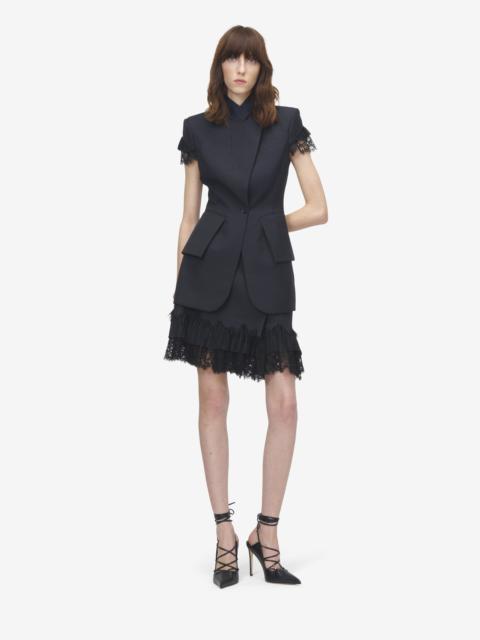 Pinstriped Wrap Mini Skirt