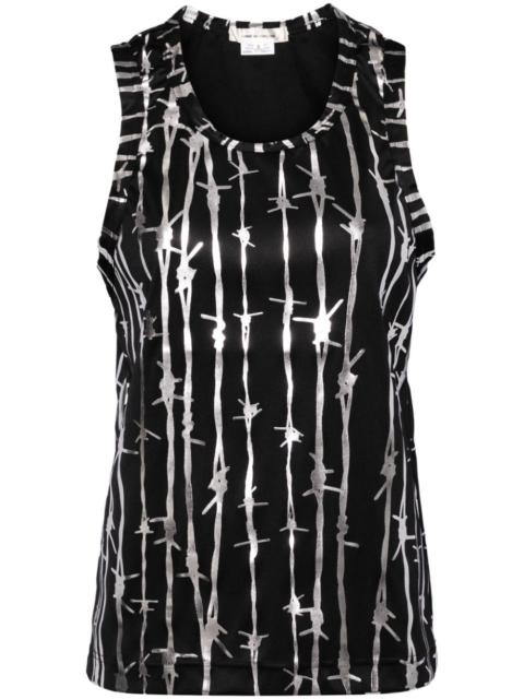 graphic-printed vest