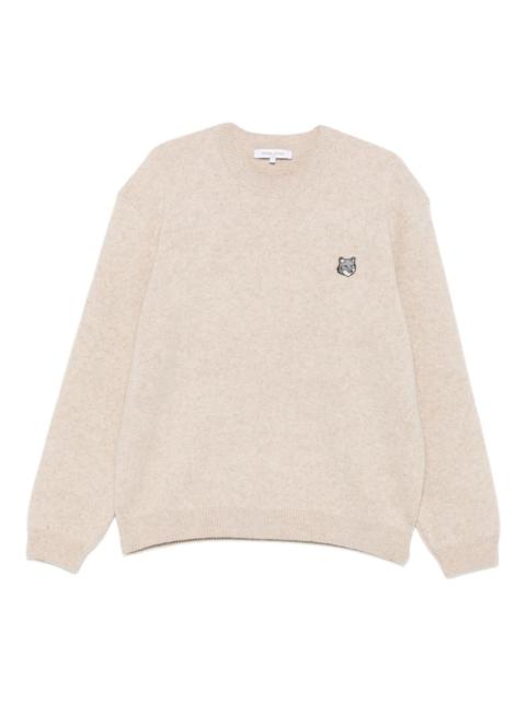 fox-patch crew-neck sweater