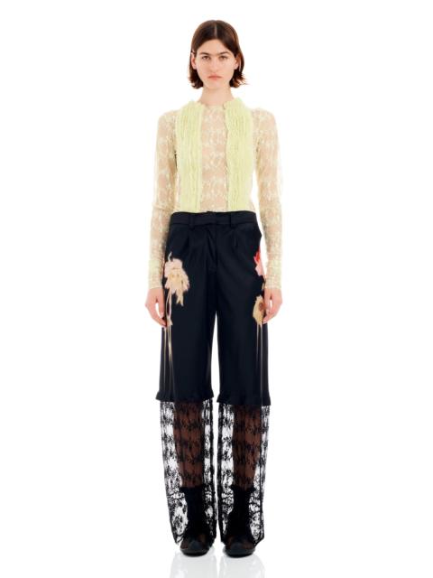 BLACK FLOWER DRIP DANTE LACE TROUSER