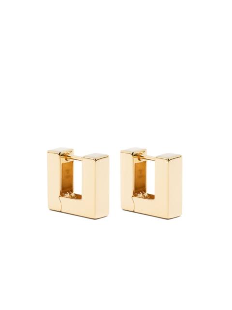 Square Hoops gold-plated earrings