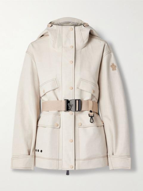 Tarkine hooded belted canvas jacket Beige