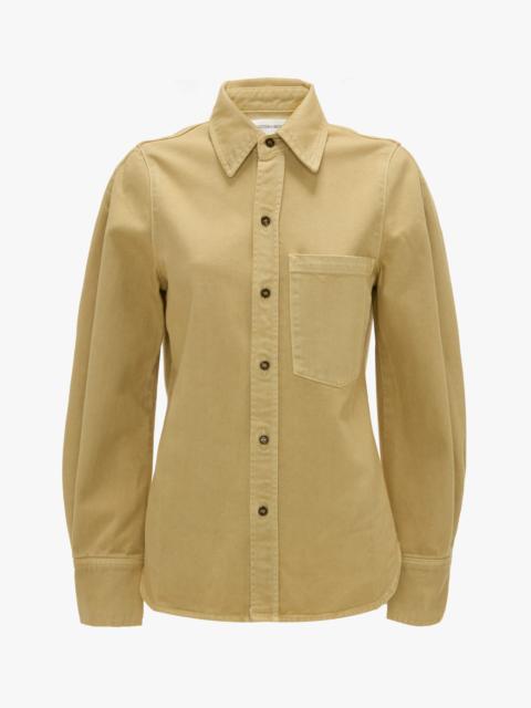 Shoulder Detail Slim Shirt In Butter Yellow