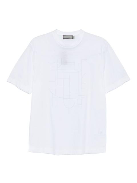 geometric-print T-shirt