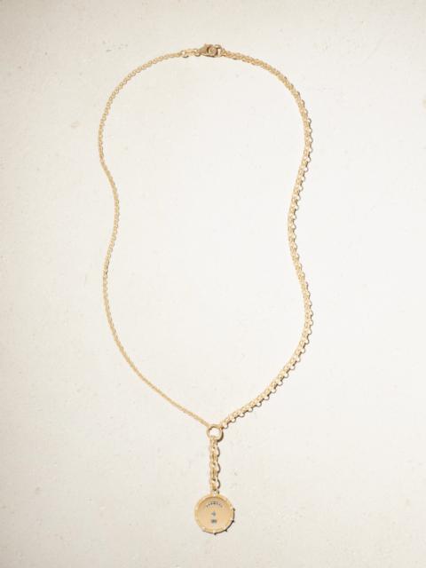 Pause Internal Compass 18-karat Gold, Topaz And Diamond Necklace