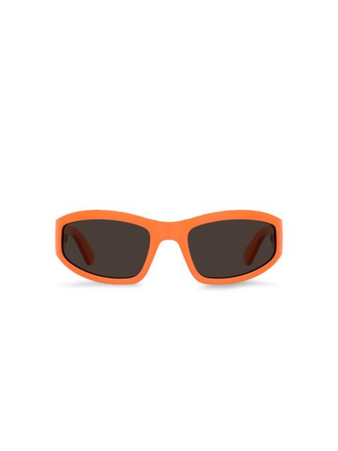 logo-lettering rectangle-frame sunglasses