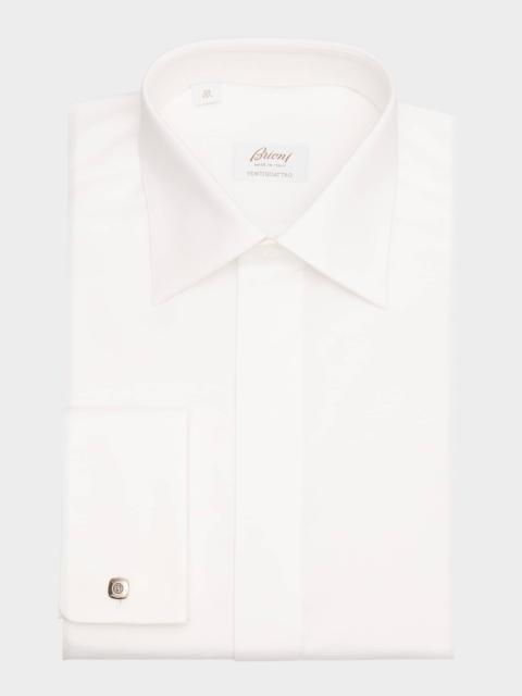 Brioni Men's French Cuff Covered-Placket Dress Shirt | REVERSIBLE