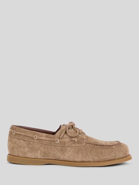 PRINTED SUEDE BOAT SHOES