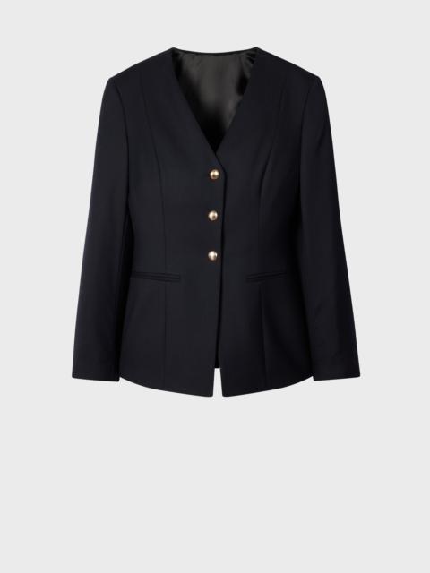Women's A Suit To Travel In - Navy Collarless Tailored Jacket