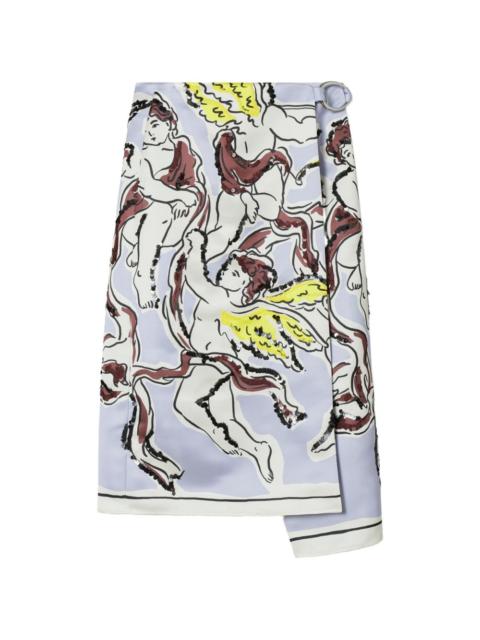printed satin skirt