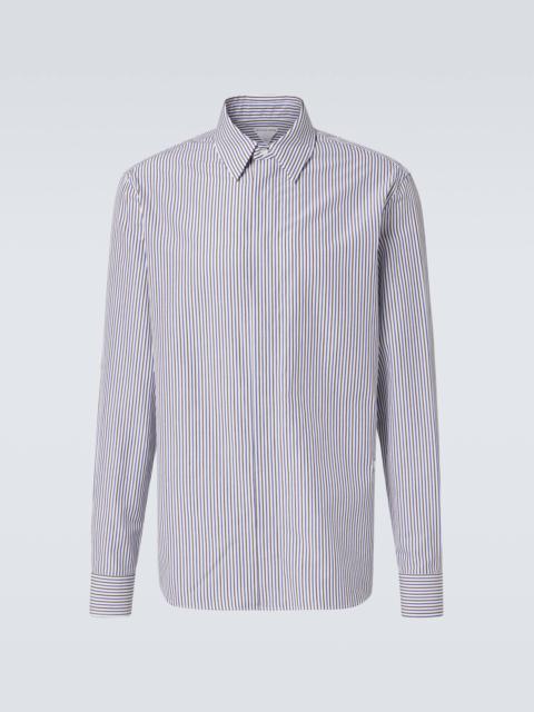 Striped cotton and linen shirt