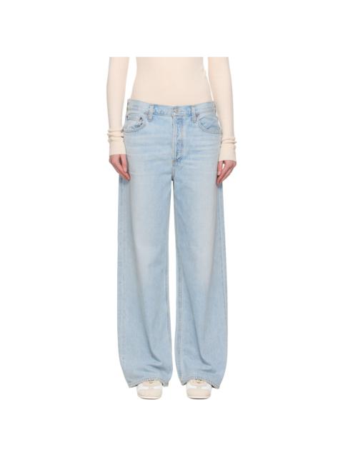 Blue Wide Low Slung Jeans