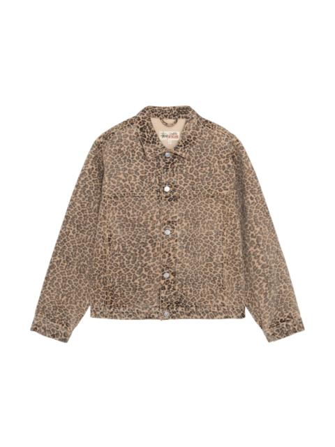 Stussy Denim Trucker Jacket Leopard
