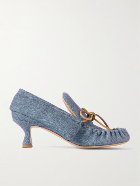 Babush Bow-detailed Denim Pumps