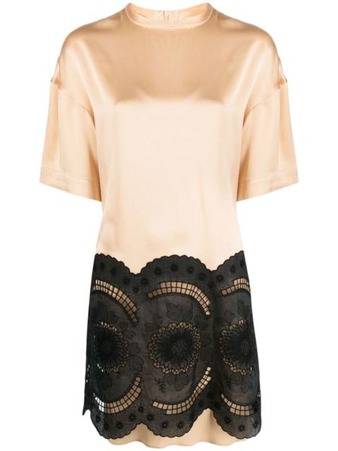 lace-embroidered minidress