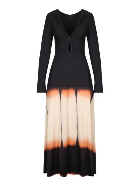 Dibujo Simbolico Keyhole Midi Dress black