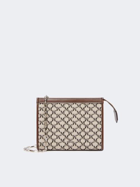 Cotton jacquard extra small pouch - BLACK