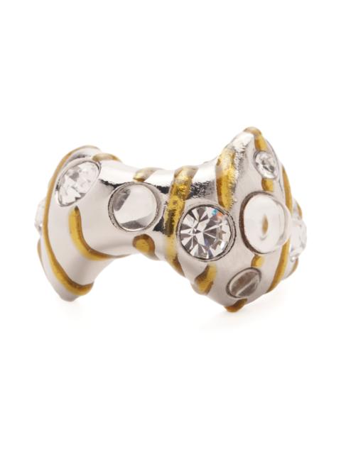 GOLD STRIPE BAT RING