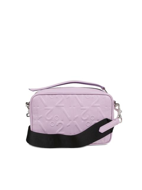 logo-embossed shoulder bag