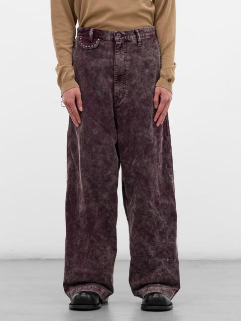 Burgundy Corduroy Wide Leg Trousers