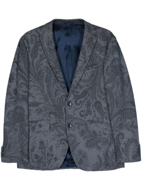 paisley-jacquard cotton blazer