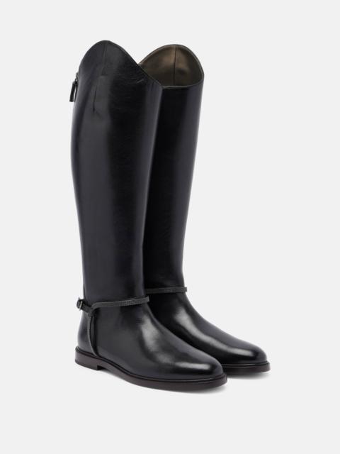 Monili leather knee-high boots