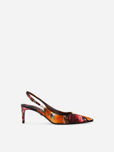Brocade slingbacks