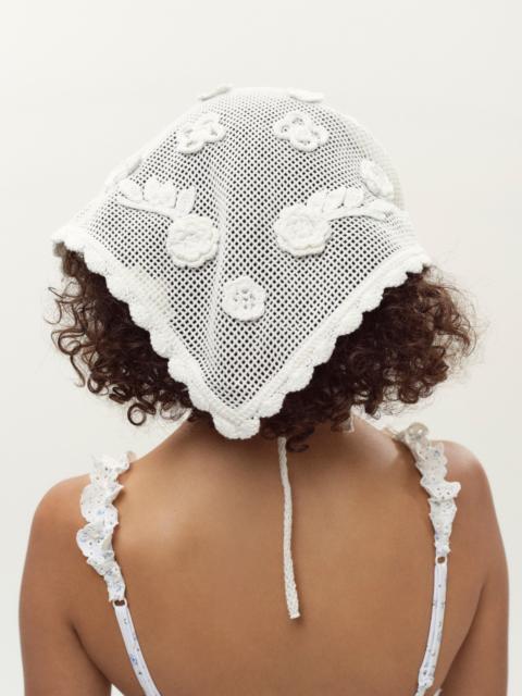 Floral Crochet Headscarf