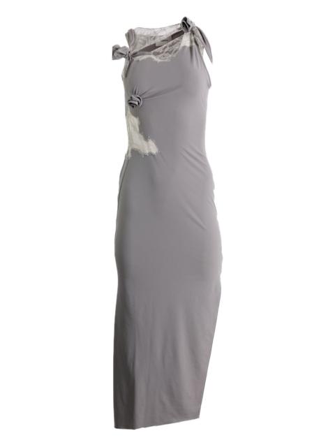 lace-detail midi dress