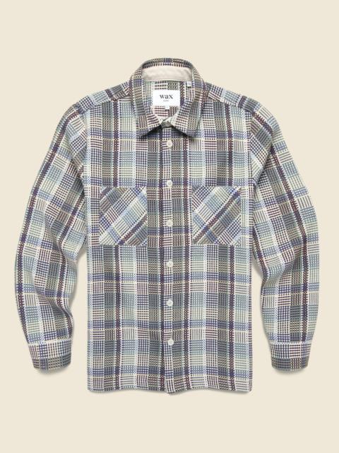 Whiting Overshirt - Basket Weave Blue