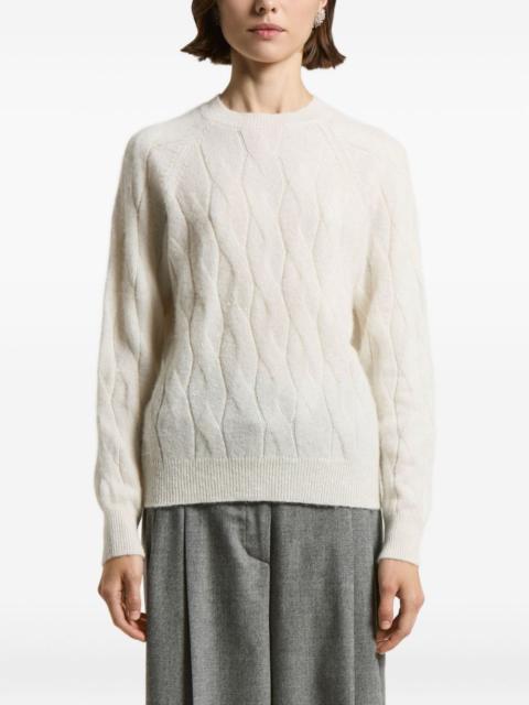cable-knit round-neck sweater